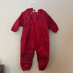 Red Kids Hooded Raincoat